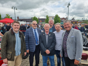 Members of the SMDC Cabinet Team at Scooterfest, left to right: Cllr Joe Porter, Cllr Mike Worthington, Cllr Paul Roberts, Cllr Ross Ward, Cllr James Aberley and Cllr Mark Deaville. Hayley